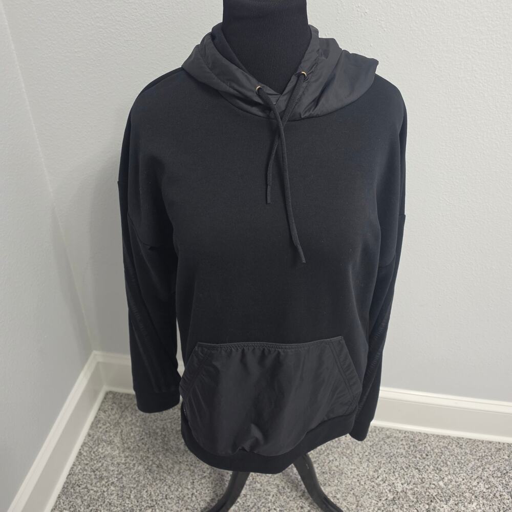 Adidas AEROREADY Primegreen Black Pullover Hoodie Men’s Large Nylon Pocket